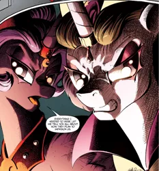 Size: 1386x1490 | Tagged: safe, artist:andypriceart, derpibooru import, idw, princess celestia, princess luna, alicorn, pony, spoiler:comic, spoiler:comic19, angry, dialogue, evil celestia, evil luna, evil sisters, gritted teeth, growling, open mouth