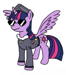 Size: 700x800 | Tagged: safe, artist:doctorspectrum, derpibooru import, commander easy glider, twilight sparkle, twilight sparkle (alicorn), alicorn, pony, testing testing 1-2-3, ancient wonderbolts uniform, female, mare, solo