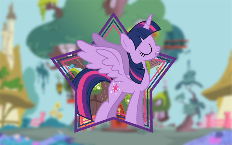 Size: 1920x1200 | Tagged: safe, artist:damuchi99, artist:kysss90, derpibooru import, twilight sparkle, twilight sparkle (alicorn), alicorn, pony, female, golden oaks library, mare, ponyville, solo, vector, wallpaper