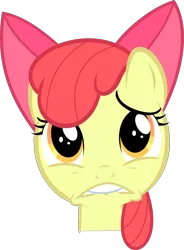 Size: 6000x8149 | Tagged: absurd resolution, apple bloom, artist:sir-teutonic-knight, derpibooru import, faic, lip bite, nervous, safe, simple background, solo, transparent background, vector, worried