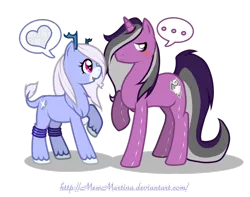 Size: 900x710 | Tagged: safe, artist:churobu, derpibooru import, oc, oc:moon sparkle, unofficial characters only, original species, unicorn, unideer, blushing, female, male, shipping, straight