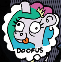 Size: 206x210 | Tagged: safe, artist:andypriceart, derpibooru import, idw, princess celestia, pony, spoiler:comic, spoiler:comic19, andy you magnificent bastard, derp, doofus, faic, silly, silly pony, solo