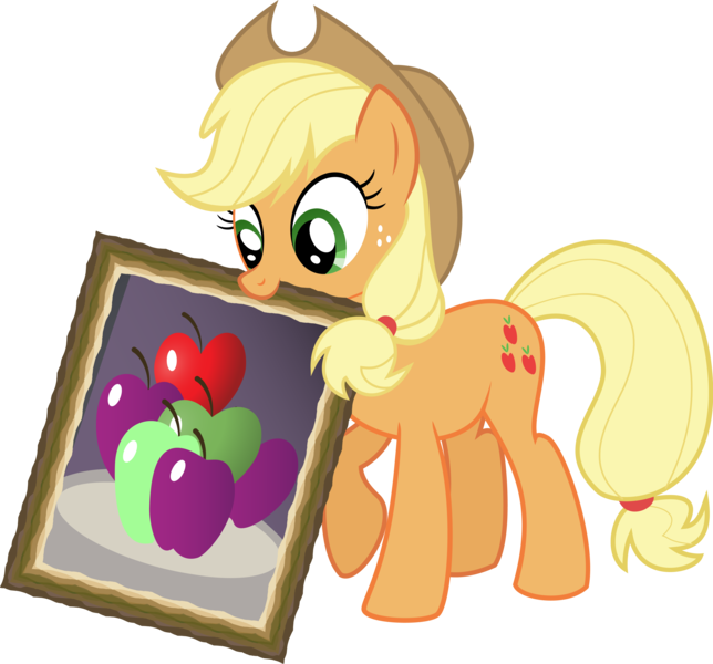 Size: 8000x7453 | Tagged: absurd resolution, .ai available, applejack, art, artist:rainbownspeedash, derpibooru import, painting, safe, simple background, solo, that pony sure does love apples, transparent background, vector