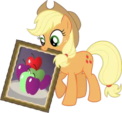 Size: 8000x7453 | Tagged: absurd resolution, .ai available, applejack, art, artist:rainbownspeedash, derpibooru import, painting, safe, simple background, solo, that pony sure does love apples, transparent background, vector