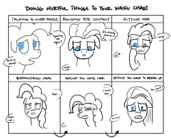 Size: 950x764 | Tagged: abuse, artist:magichorse, blood, crying, derpibooru import, doing hurtful things, floppy ears, frown, gritted teeth, looking at you, /mlp/, nosebleed, pinkamena diane pie, pinkiebuse, pinkie pie, sad, semi-grimdark, wavy mouth, wide eyes