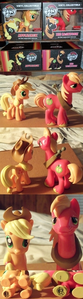 Size: 1600x5705 | Tagged: safe, derpibooru import, applejack, big macintosh, earth pony, pony, funko, irl, male, photo, stallion, toy, underhoof