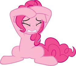 Size: 6000x5250 | Tagged: absurd resolution, artist:decompressor, covering, derpibooru import, eyes closed, pinkie pie, safe, scared, simple background, solo, transparent background, vector