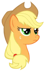 Size: 3439x5397 | Tagged: safe, artist:eugene-joe-c, derpibooru import, applejack, absurd resolution, bust, .psd available, simple background, solo, transparent background, unamused, vector