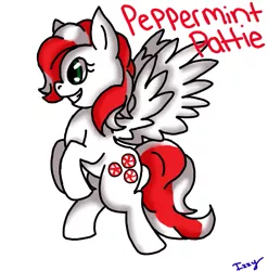 Size: 509x515 | Tagged: safe, artist:mafidogs, derpibooru import, oc, oc:peppermint pattie, unofficial characters only, pegasus, pony, cutie mark, smiling, solo