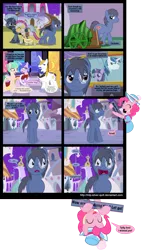Size: 2240x3932 | Tagged: safe, artist:mlp-silver-quill, derpibooru import, pinkie pie, prince blueblood, shining armor, twilight sparkle, twilight sparkle (alicorn), oc, oc:clutterstep, alicorn, pony, comic:a princess' tears, breaking the fourth wall, comic, female, fourth wall, mare, medic, peach dream, royal guard, top tier