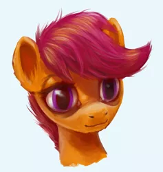 Size: 1519x1600 | Tagged: safe, artist:kaermter, derpibooru import, scootaloo, pegasus, pony, cute, cutealoo, female, filly, head only, solo