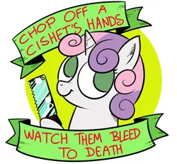 Size: 1280x1184 | Tagged: artist:catfood-mcfly, banner, bleeding, cisphobia, fury belle, mouthpiece, old banner, parody, saw, semi-grimdark, social justice, subversive kawaii, sweetie belle, text, tumblr