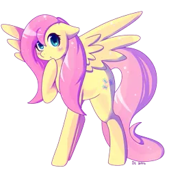 Size: 777x773 | Tagged: safe, artist:daikaluff, derpibooru import, fluttershy, pegasus, pony, blushing, cute, female, floppy ears, looking at you, mare, shyabetes, simple background, solo, spread wings, transparent background