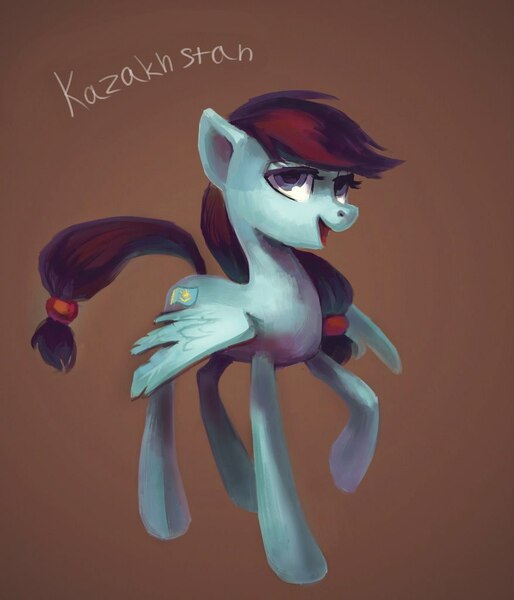 Size: 878x1024 | Tagged: artist:holivi, derpibooru import, kazakhstan, nation ponies, ponified, safe, solo