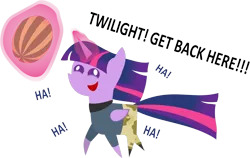 Size: 1744x1105 | Tagged: safe, artist:zacatron94, derpibooru import, twilight sparkle, twilight sparkle (alicorn), alicorn, pony, clothes, female, happy, laughing, magic, mare, melon, mischief, pointy ponies, smiling, solo, watermelon