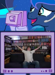 Size: 563x769 | Tagged: angry video game nerd, crying, derpibooru import, desert bus, gamer luna, meme, princess luna, safe, tears of joy, tv meme