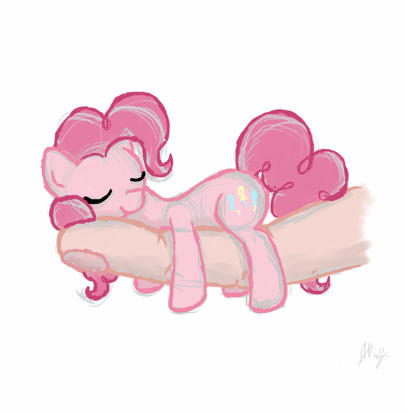 Size: 878x894 | Tagged: artist:astranordy, derpibooru import, finger, human, micro, pinkie pie, safe, shrunk, tiny ponies