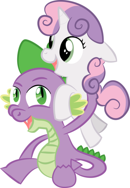 Size: 8345x12000 | Tagged: safe, artist:fiftyniner, artist:tetrapony, derpibooru import, spike, sweetie belle, absurd resolution, female, male, shipping, spikebelle, straight