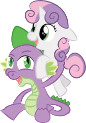 Size: 8345x12000 | Tagged: safe, artist:fiftyniner, artist:tetrapony, derpibooru import, spike, sweetie belle, absurd resolution, female, male, shipping, spikebelle, straight