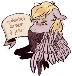 Size: 1280x1353 | Tagged: safe, artist:artemis, derpibooru import, derpy hooves, pegasus, pony, derpygate, female, feminist ponies, mare, mouthpiece, old banner, positive ponies, social justice, social justice warrior, solo, subversive kawaii, tumblr