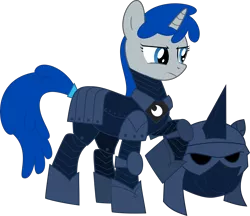 Size: 3470x3000 | Tagged: safe, artist:ruinedomega, derpibooru import, oc, oc:sapphire aegis, unofficial characters only, pony, unicorn, armor, night guard, ponyscape, sapphire, solo, standing, vector