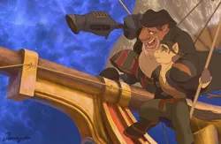 Size: 2048x1336 | Tagged: artist:dannycreepy, derpibooru import, jim hawkins, john silver, ponified, safe, treasure planet