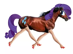 Size: 600x449 | Tagged: derpibooru import, half horse, not salmon, rarity, reverse centaur, safe, solo, wat, what has science done, wtf