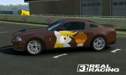 Size: 800x480 | Tagged: safe, derpibooru import, derpy hooves, pegasus, pony, car, female, ford, ford mustang, mare, real racing 3, shelby, shelby gt500 mustang