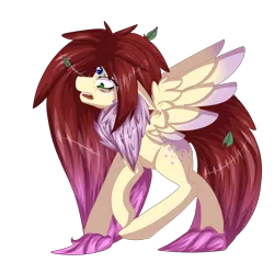 Size: 3000x3000 | Tagged: artist:azrealrou, derpibooru import, fluffy, gem, green eyes, leaves, oc, oc:hel, safe, solo, tripping, unofficial characters only, valkyrie pony