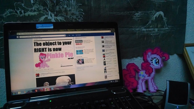 Size: 960x540 | Tagged: breaking the fourth wall, derpibooru import, irl, pinkie pie, safe