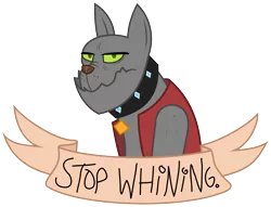 Size: 2000x1530 | Tagged: artist:zutheskunk traces, derpibooru import, diamond dog, mouthpiece, old banner, parody, quote, reaction image, rover, safe, solo, whining