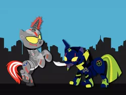 Size: 1024x768 | Tagged: artist needed, safe, derpibooru import, ponified, pony, unicorn, crossover, eva, eva-01, gipsy danger, jaeger, mecha, neon genesis evangelion, pacific rim, prog knife