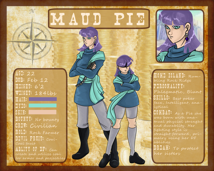 Size: 2500x2000 | Tagged: artist:sonson-sensei, derpibooru import, human, humanized, maud pie, one piece, reference sheet, safe, solo