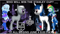 Size: 1024x585 | Tagged: safe, artist:j4lambert, derpibooru import, rainbow dash, trixie, pony, equestria girls, bracket, hockey, los angeles, los angeles kings, new york, new york rangers, nhl, stanley cup, stanley cup finals, stanley cup playoffs