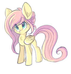 Size: 1280x1334 | Tagged: safe, artist:indiefoxtail, derpibooru import, fluttershy, pegasus, pony, askbattyshy, solo