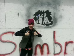 Size: 3264x2448 | Tagged: artist:dragonwolfrooke, artist:screwball_sbmf, delsin rowe, derpibooru import, graffiti, human, infamous second son, irl, irl human, king sombra, photo, safe