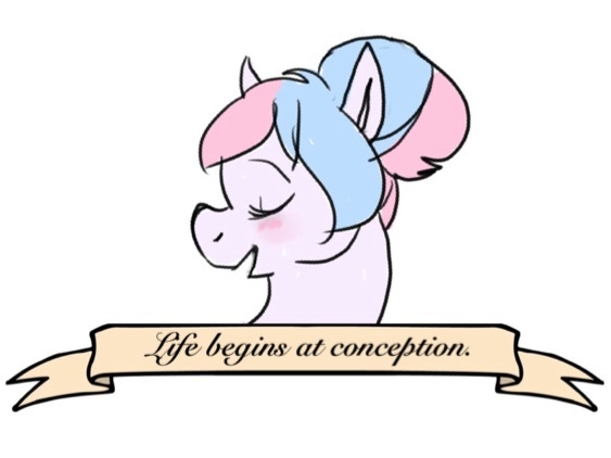 Size: 563x422 | Tagged: artist needed, background pony strikes again, derpibooru import, oc, oc:bundle joy, oh boy here we go, old banner, op started shit, parody, pro-life, safe, solo, subversive kawaii, unofficial characters only