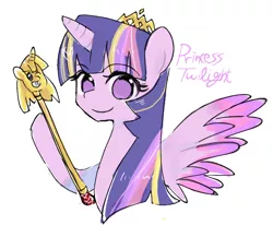 Size: 770x635 | Tagged: safe, artist:c-minded, derpibooru import, twilight sparkle, twilight sparkle (alicorn), alicorn, pony, female, looking at you, mare, new crown, rainbow power, solo, twilight scepter, wink