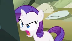 Size: 1280x720 | Tagged: dumb rock, filly, rarity, rock, safe, screencap, solo, the cutie mark chronicles