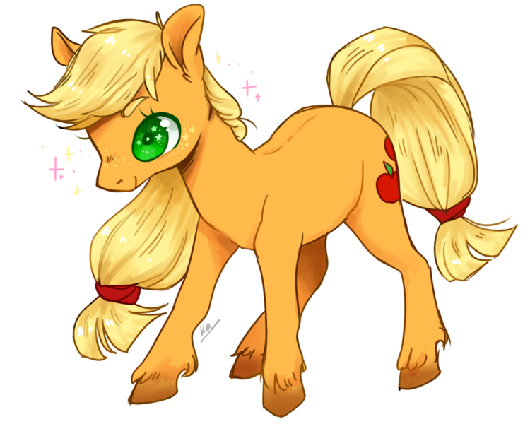 Size: 1000x800 | Tagged: safe, artist:xarakayx, derpibooru import, applejack, earth pony, pony, cute, ear fluff, female, freckles, jackabetes, mare, simple background, smiling, solo, sparkles, starry eyes, transparent background, unshorn fetlocks, wingding eyes