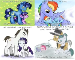 Size: 1434x1147 | Tagged: derpibooru import, father and daughter, feels, filly, hondo flanks, igneous rock pie, mother and daughter, night light, paul simon, pie family, pie sisters, pinkie pie, quartzrock, rainbow blaze, rainbow dash, rarity, safe, song, twilight sparkle