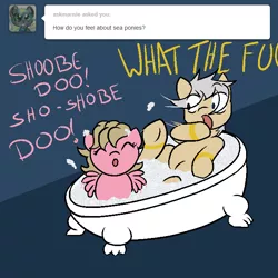 Size: 666x666 | Tagged: artist:shenhibiki, ask, bath, bubble bath, derpibooru import, oc, oc:shenhibiki, safe, sea pony, shoo be doo, tumblr, unofficial characters only