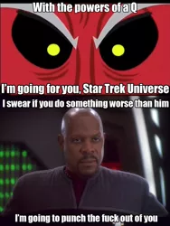 Size: 768x1019 | Tagged: benjamin sisko, exploitable meme, lord tirek, meme, safe, star trek, tirek vs everyone meme, tirek vs the captains, vulgar