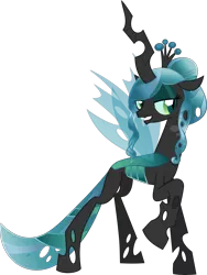 Size: 4517x6001 | Tagged: absurd resolution, alternate hairstyle, artist:princeofrage, changeling, changeling queen, female, queen chrysalis, safe, smiling, solo