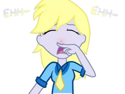 Size: 2048x1536 | Tagged: safe, artist:proponypal, derpibooru import, derpy hooves, equestria girls, cold, eyes closed, finger under nose, humanized, necktie, open mouth, pre sneeze, red nosed, sick, sneezing, sneezing fetish, solo