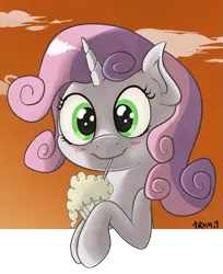 Size: 741x906 | Tagged: artist:1rumi1, cute, diasweetes, milkshake, safe, solo, sweetie belle