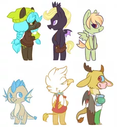 Size: 636x691 | Tagged: safe, artist:spideride, derpibooru import, oc, oc:catnip, oc:pushing daisies, unofficial characters only, anthro, bat pony, dragon, earth pony, gryphon, animal crossing, apple, beanie, book, female, freckles, hat, mare