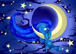 Size: 841x595 | Tagged: artist:tofutiles, crescent moon, derpibooru import, moon, princess luna, safe, solo, tangible heavenly object