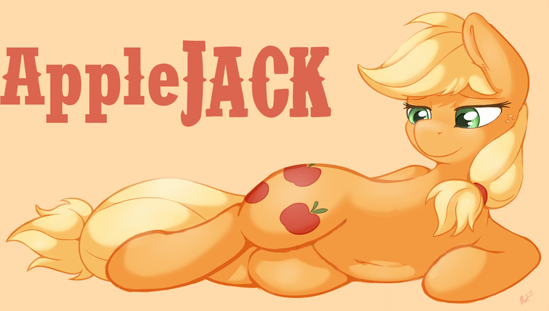 Size: 1280x727 | Tagged: suggestive, artist:ratofdrawn, derpibooru import, edit, applejack, earth pony, pony, belly button, explicit source, female, side, smiling, solo, solo female, stupid sexy applejack
