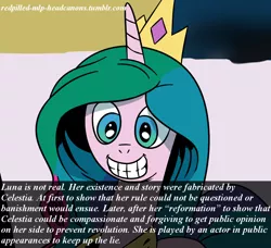 Size: 1024x933 | Tagged: derpibooru import, headcanon, princess celestia, redpilled-mlp-headcanons, safe, solo, text, tyrant celestia